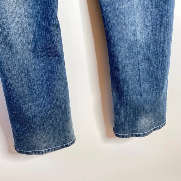 TK Axel Mens Jeans Sz 38x32 Slim Straight Med Wash Blue Distressed Denim - Picture 7 of 16